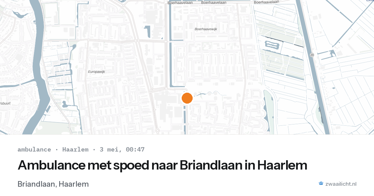 Ambulance met spoed naar Briandlaan in Haarlem — 2 mei 2026