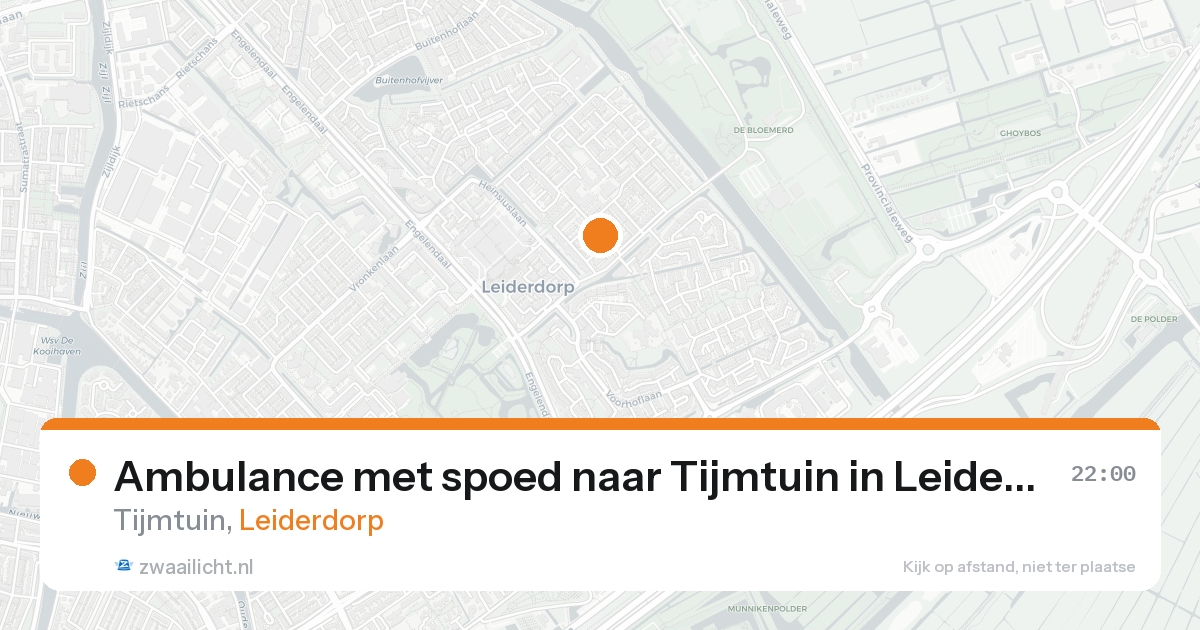 Ambulance met spoed naar Tijmtuin in Leiderdorp — 17 aug 2026