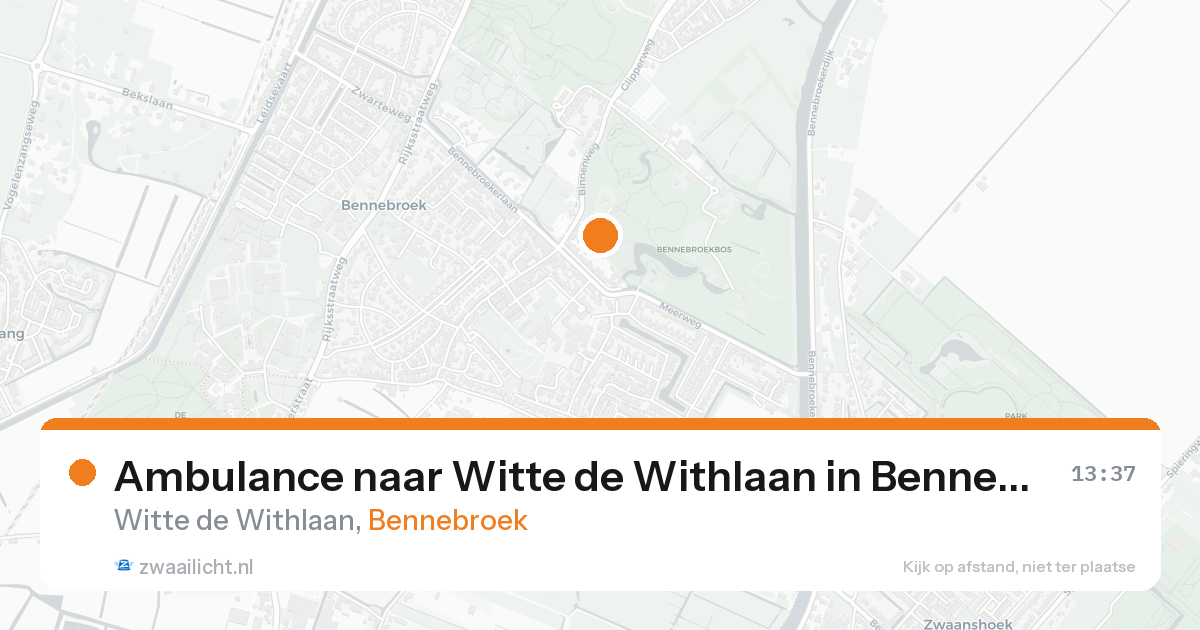 Ambulance naar Witte de Withlaan in Bennebroek — 22 mei 2026