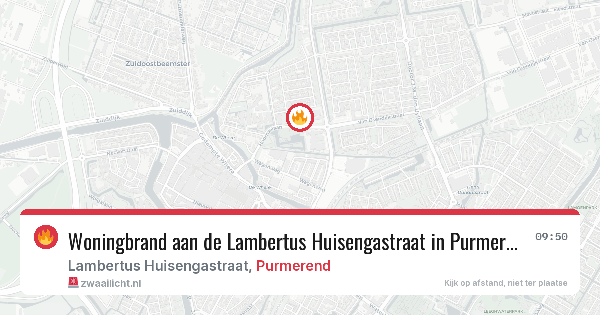 Woningbrand aan de Lambertus Huisengastraat in Purmerend — 18 jun 2026