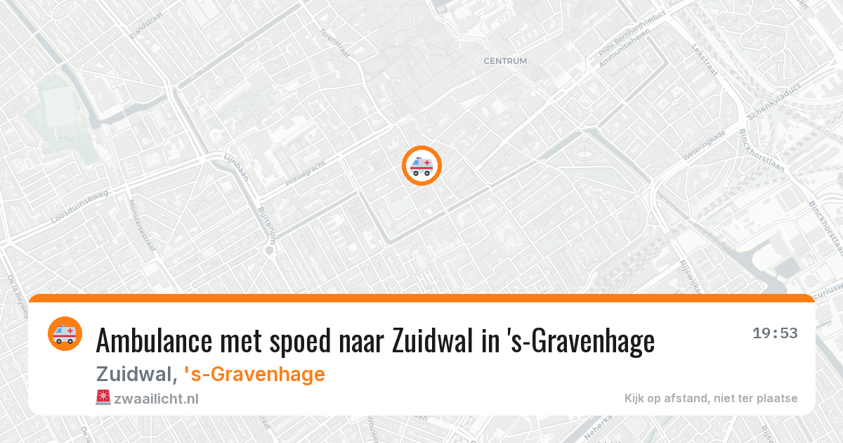 Ambulance met spoed naar Zuidwal in 's-Gravenhage — 13 aug 2026