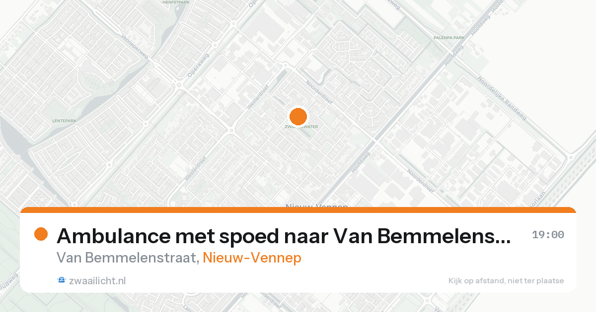Ambulance met spoed naar Van Bemmelenstraat in Nieuw-Vennep — 18 aug 2026