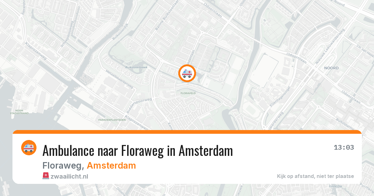 Ambulance naar Floraweg in Amsterdam — 20 jul 2026