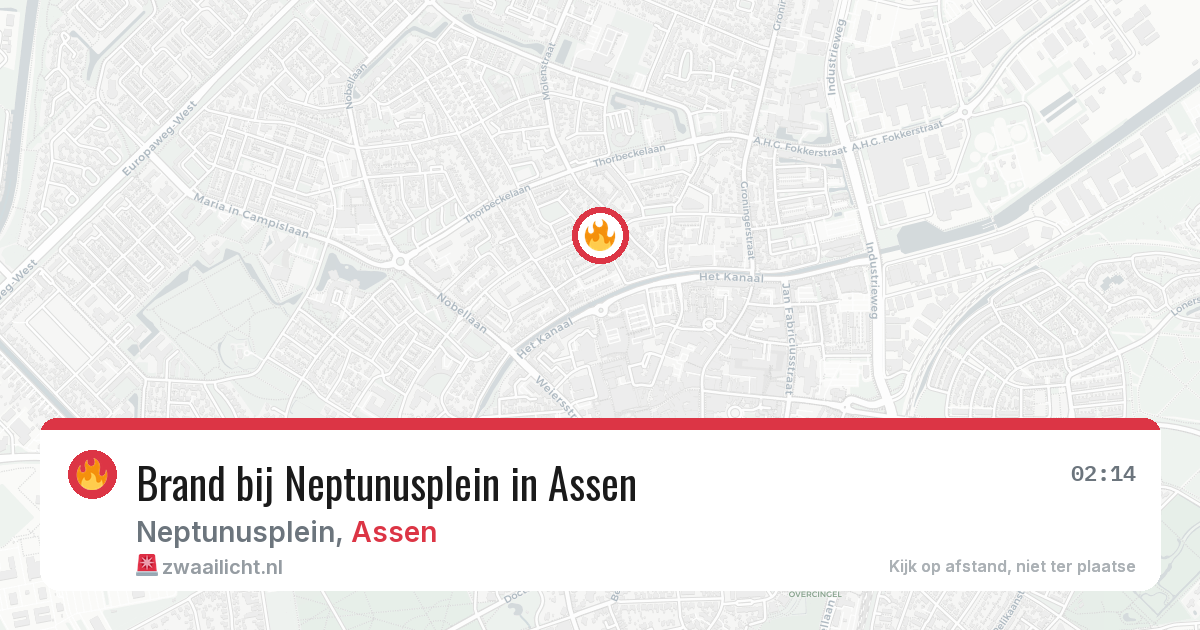Brand bij Neptunusplein in Assen — 19 jul 2026