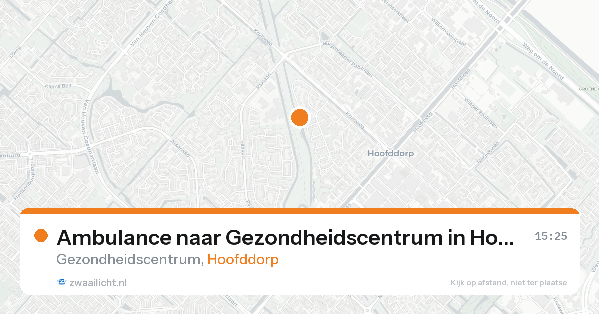 Ambulance naar Gezondheidscentrum in Hoofddorp — 21 aug 2026
