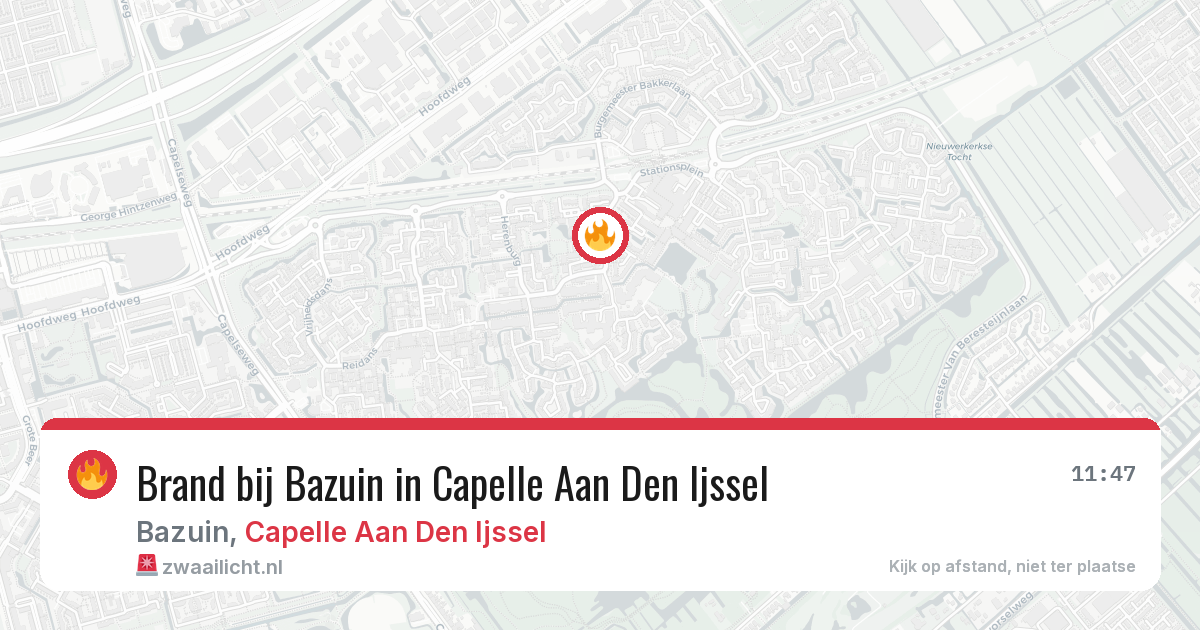 Brand bij Bazuin in Capelle Aan Den Ijssel — 9 jul 2026
