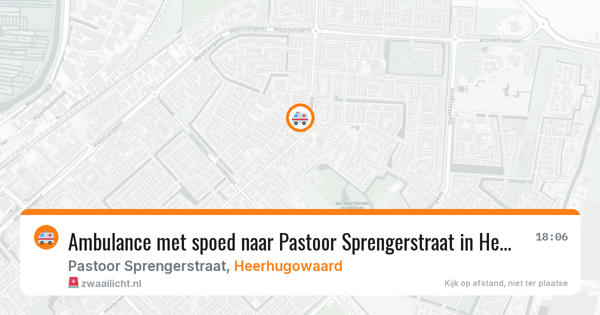 Ambulance met spoed naar Pastoor Sprengerstraat in Heerhugowaard — 15 jun 2026
