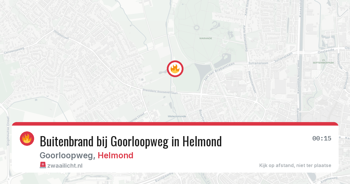 Buitenbrand bij Goorloopweg in Helmond — 20 mrt 2026