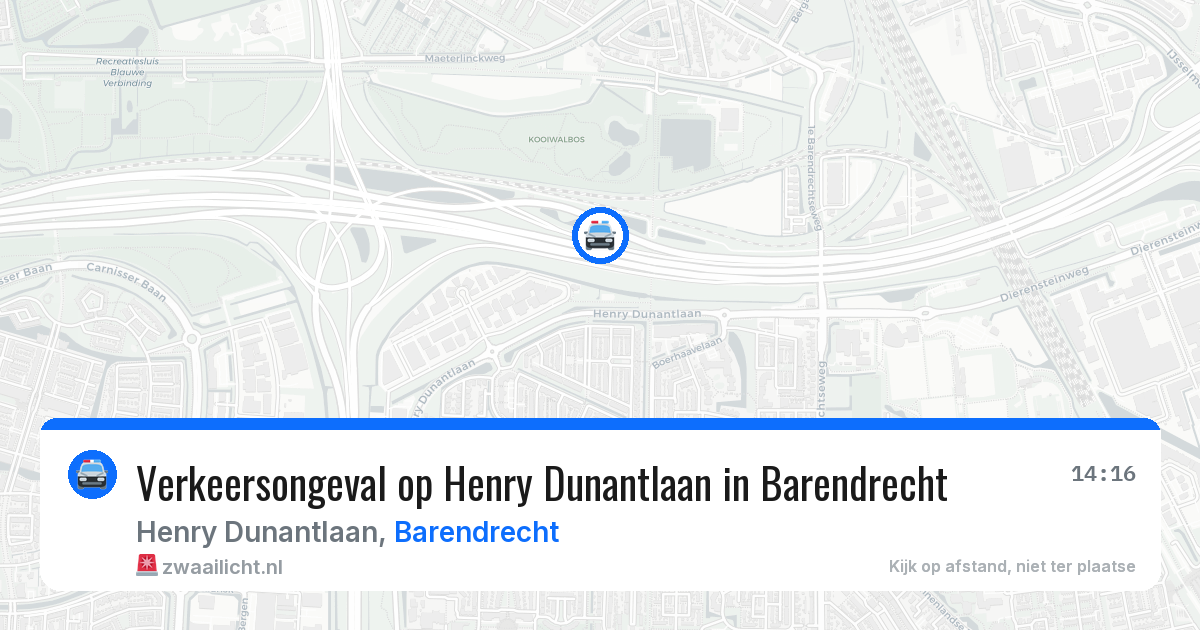 Verkeersongeval op Henry Dunantlaan in Barendrecht — 11 aug 2026