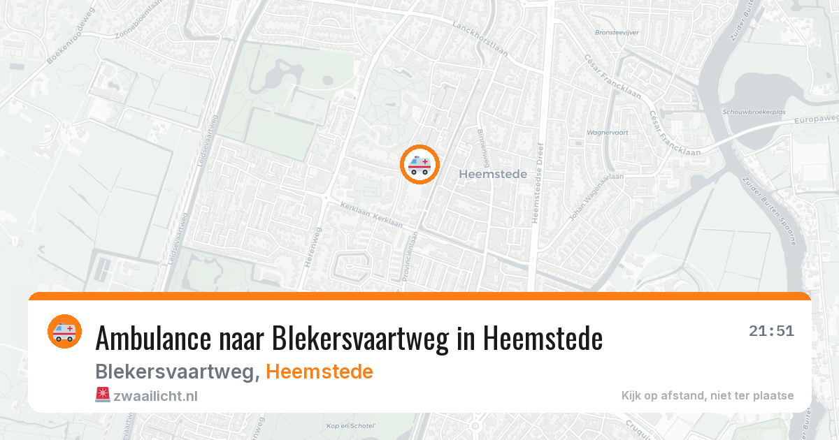 Ambulance naar Blekersvaartweg in Heemstede — 13 jul 2026