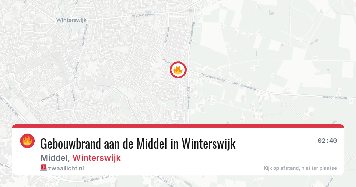 Gebouwbrand aan de Middel in Winterswijk — 5 aug 2026
