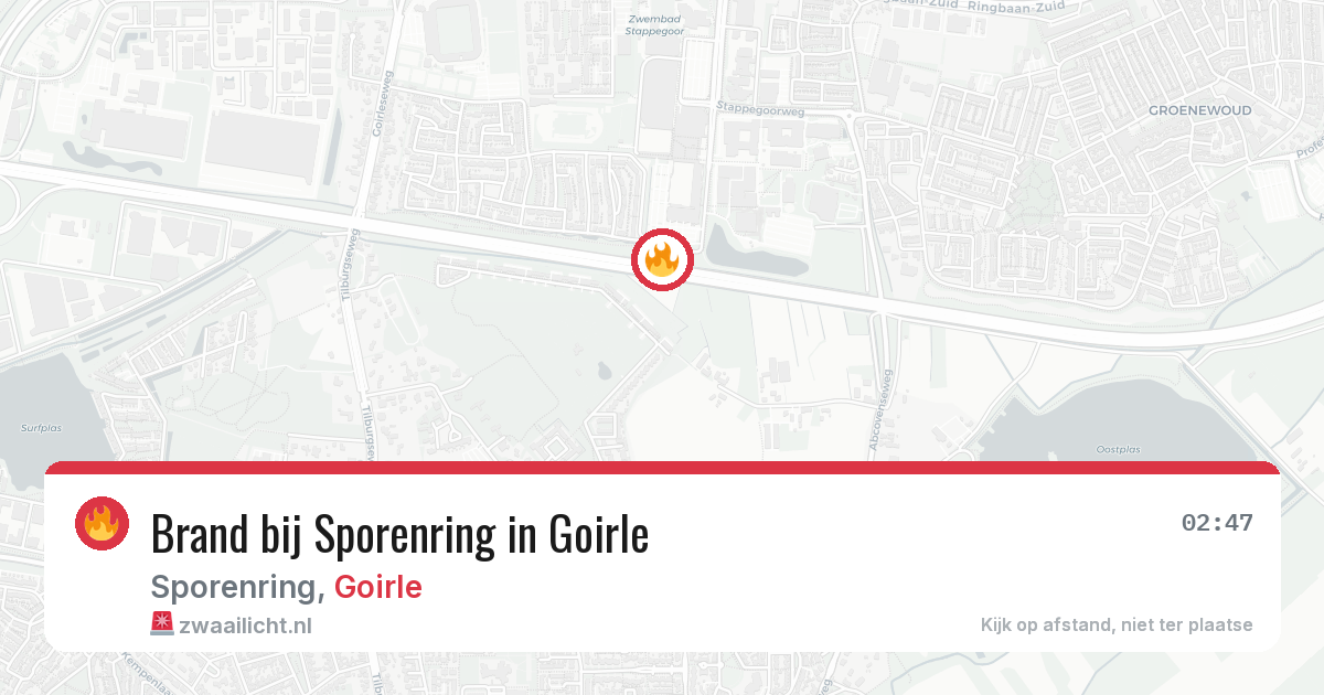 Brand bij Sporenring in Goirle — 6 mrt 2026