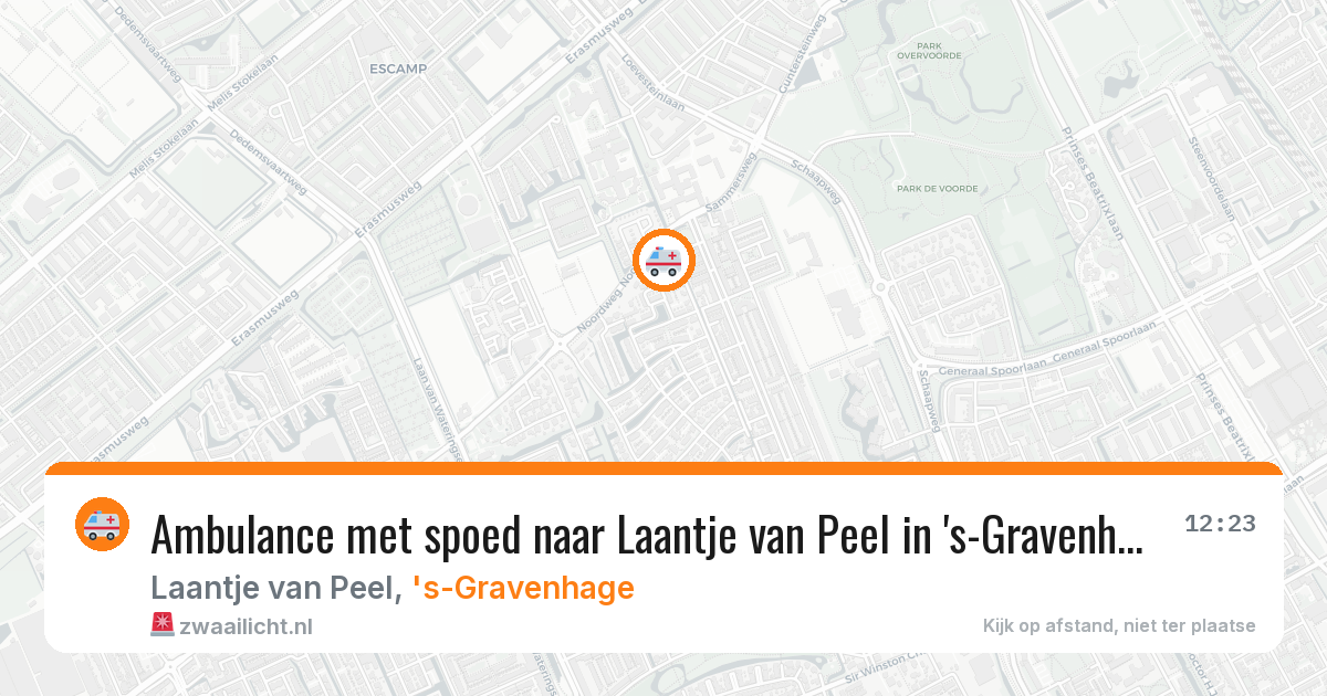 Ambulance met spoed naar Laantje van Peel in 's-Gravenhage — 13 aug 2026