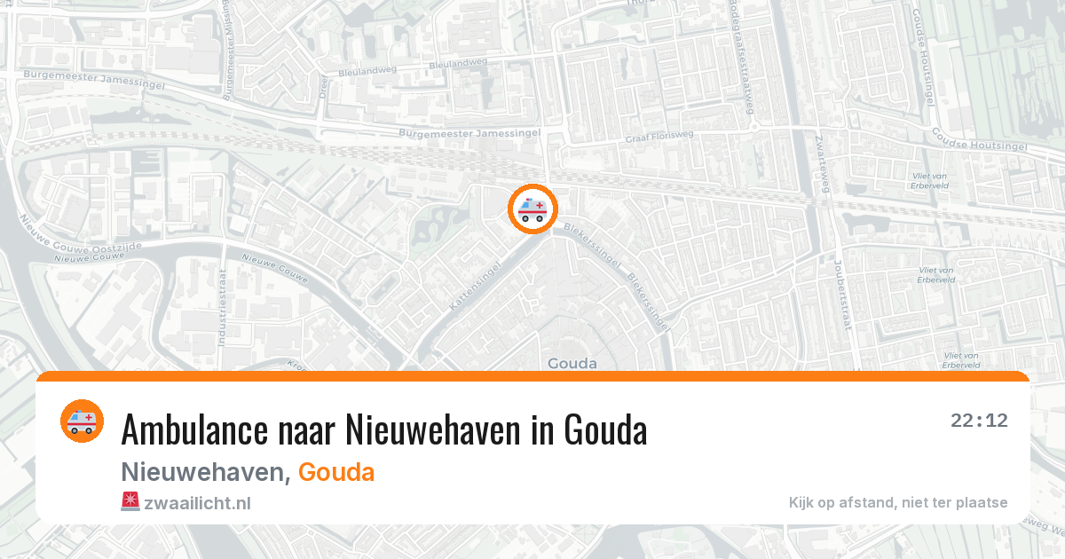 Ambulance naar Nieuwehaven in Gouda — 22 jun 2026