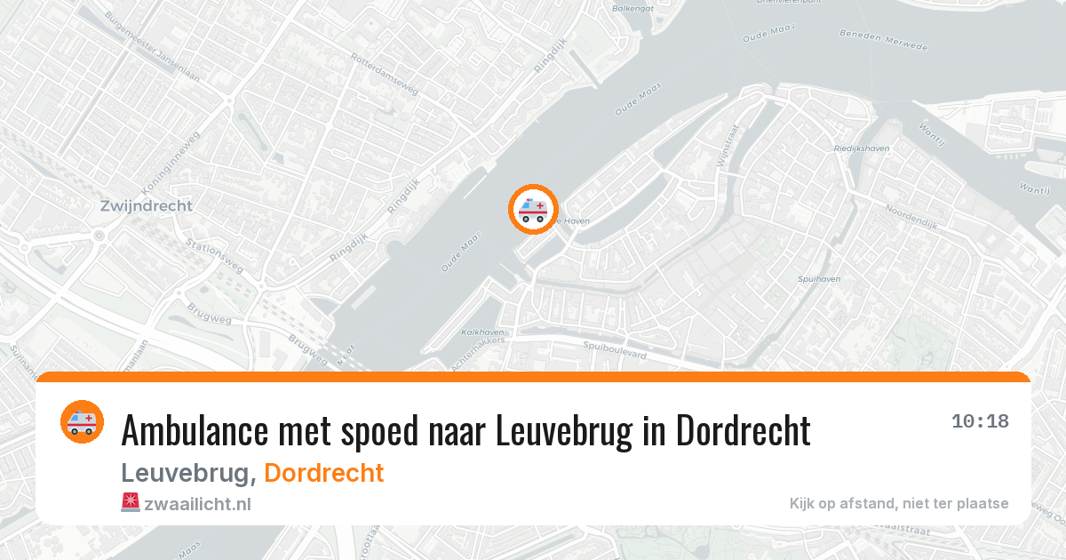 Ambulance met spoed naar Leuvebrug in Dordrecht — 15 jul 2026