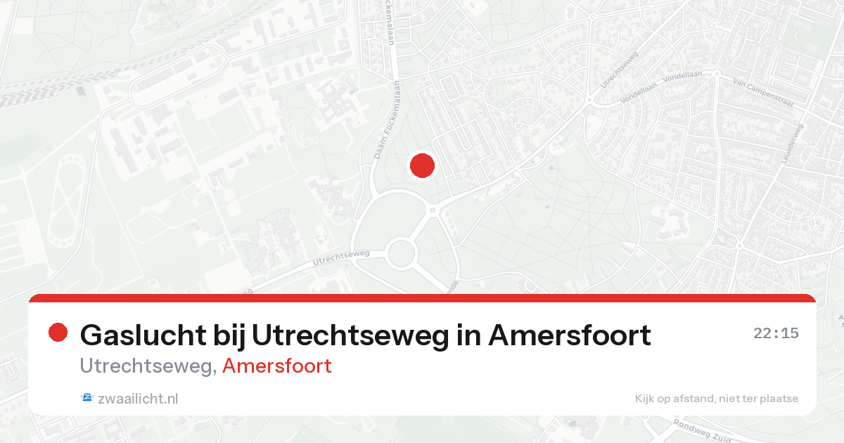 Gaslucht bij Utrechtseweg in Amersfoort — 23 aug 2026