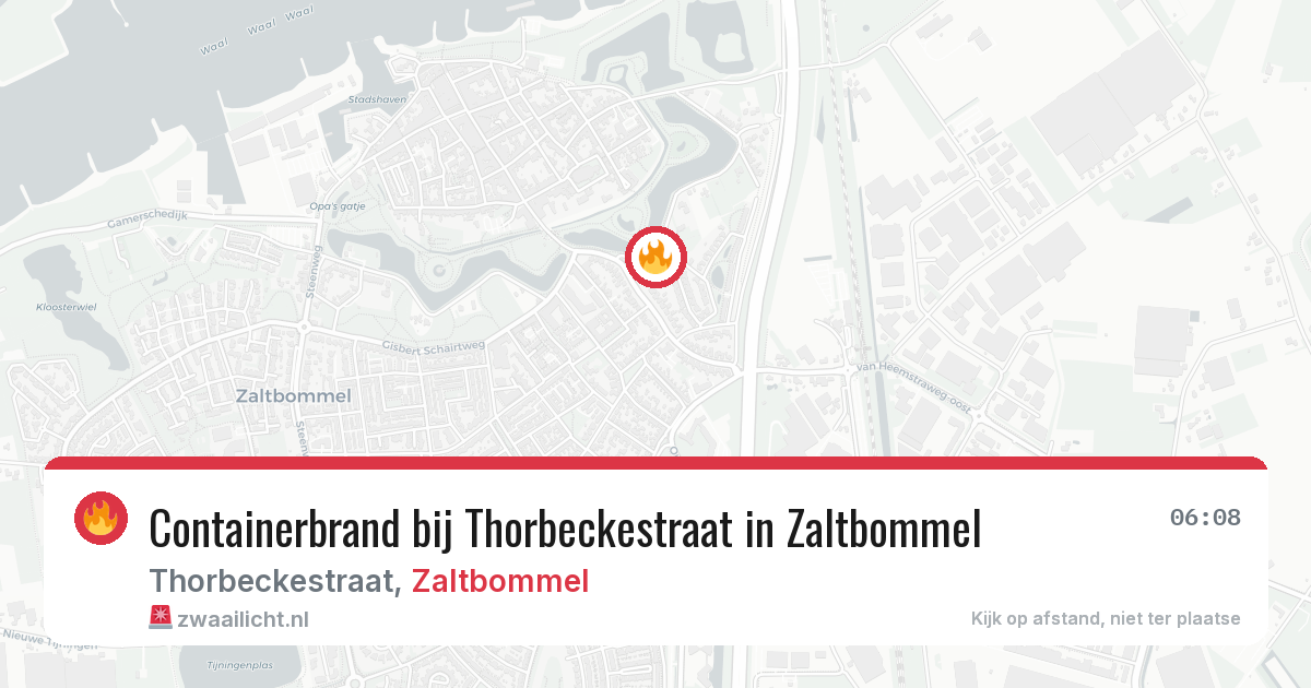 Containerbrand bij Thorbeckestraat in Zaltbommel — 30 jun 2026