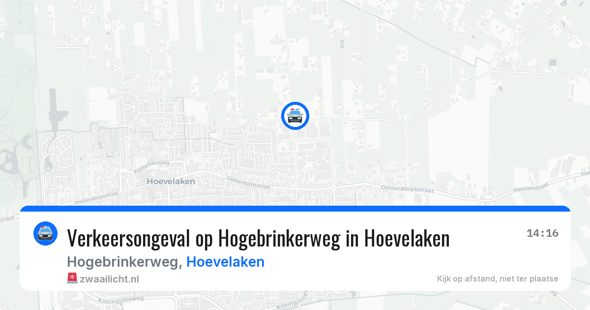 Verkeersongeval op Hogebrinkerweg in Hoevelaken — 1 apr 2026