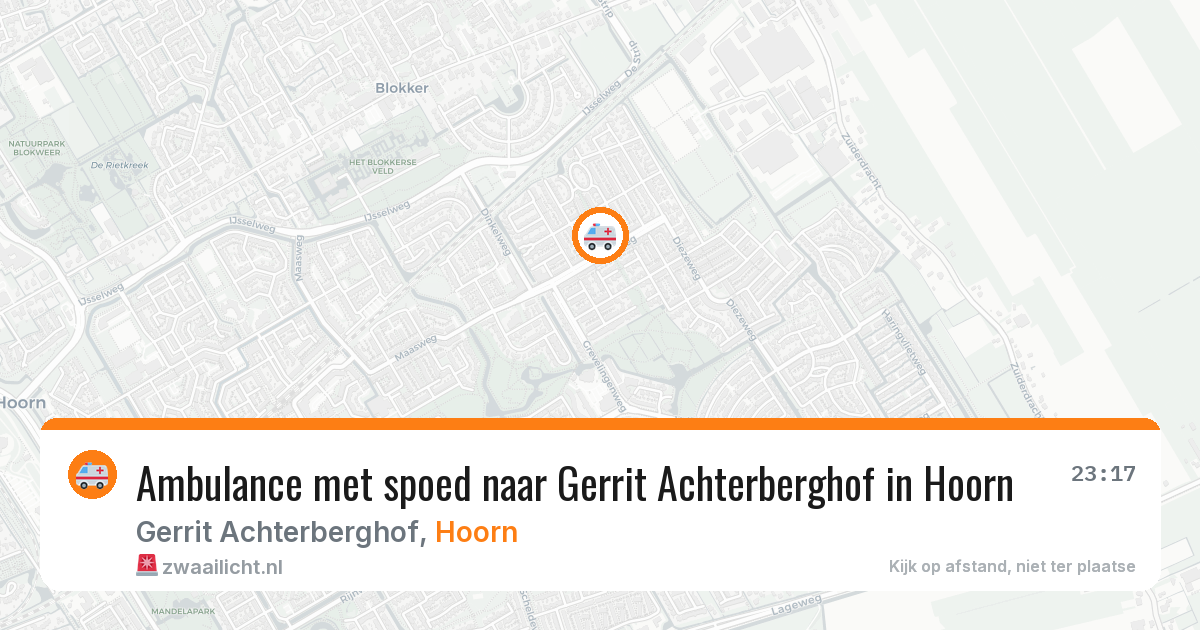 Ambulance met spoed naar Gerrit Achterberghof in Hoorn — 5 apr 2026