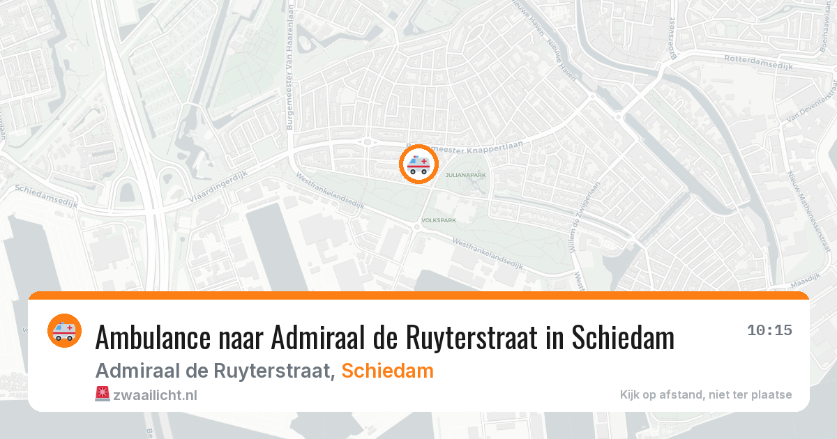 Ambulance naar Admiraal de Ruyterstraat in Schiedam — 26 mei 2026