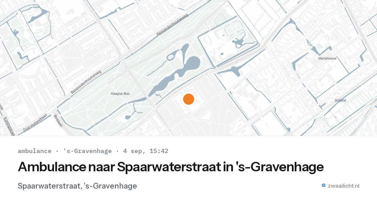 Ambulance naar Spaarwaterstraat in 's-Gravenhage — 4 sep 2026