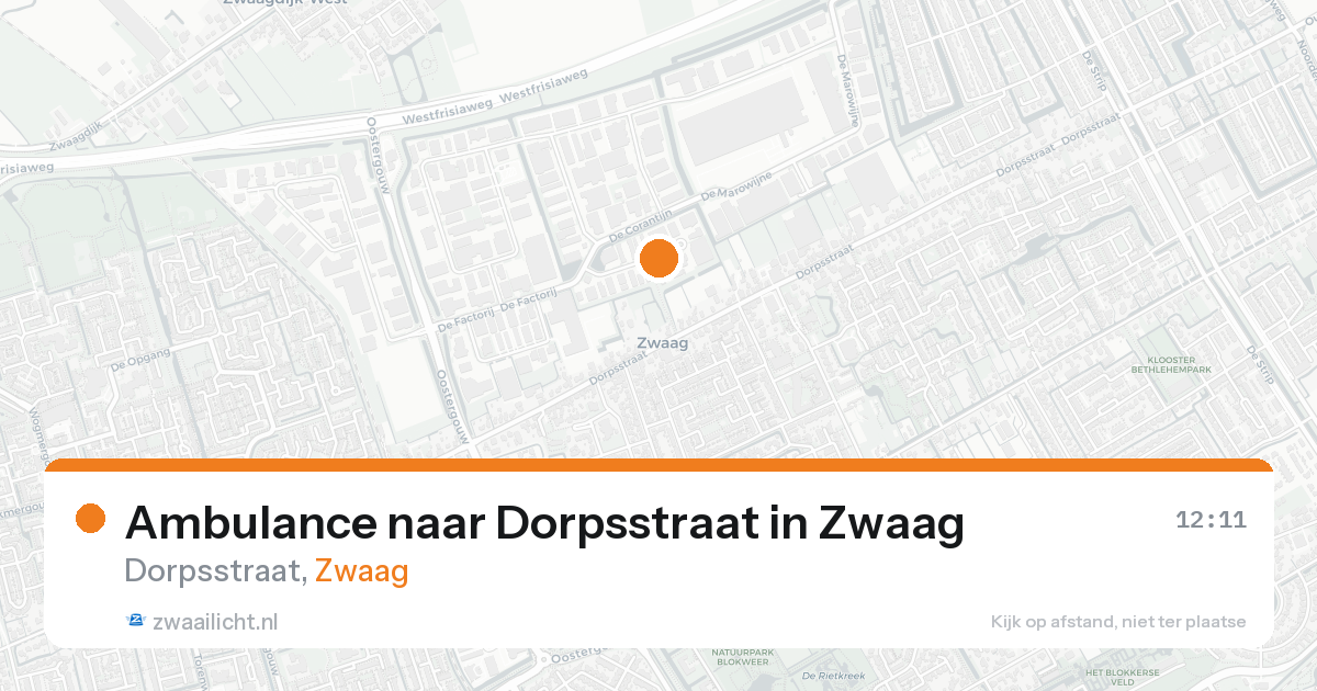 Ambulance naar Dorpsstraat in Zwaag — 20 aug 2026
