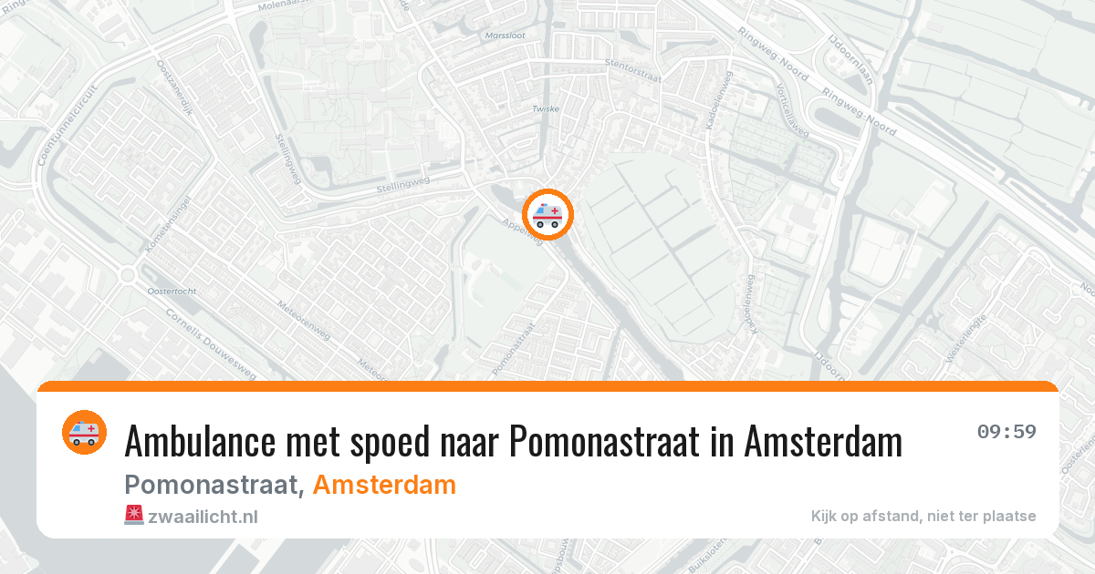 Ambulance met spoed naar Pomonastraat in Amsterdam — 8 jun 2026