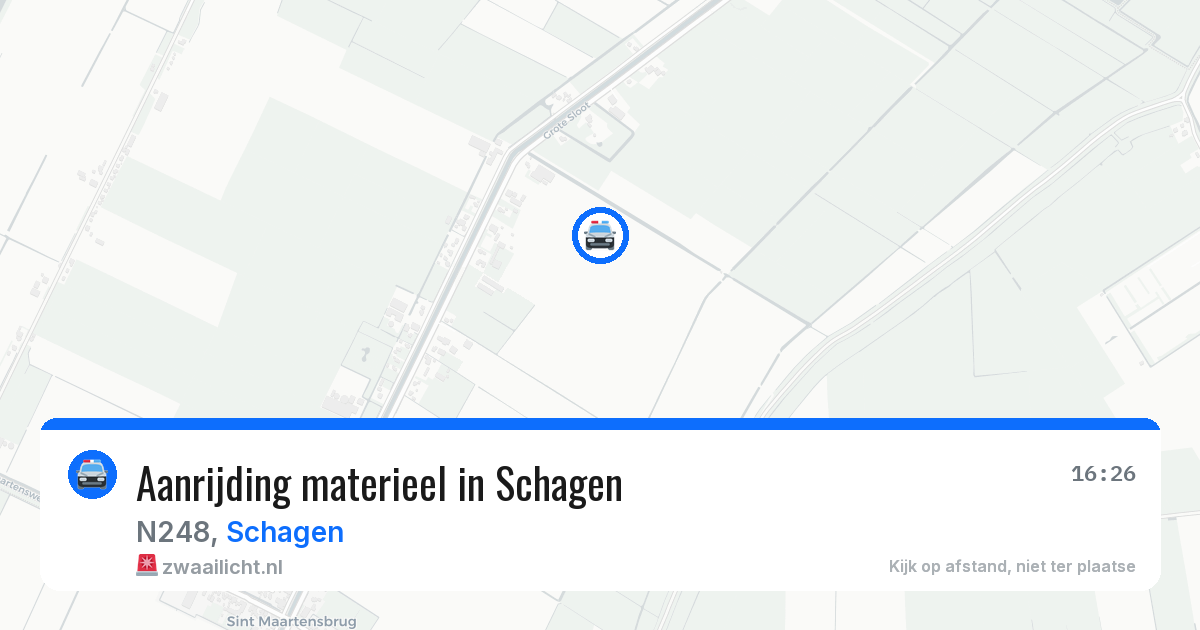 Aanrijding materieel in Schagen — 21 mrt 2026
