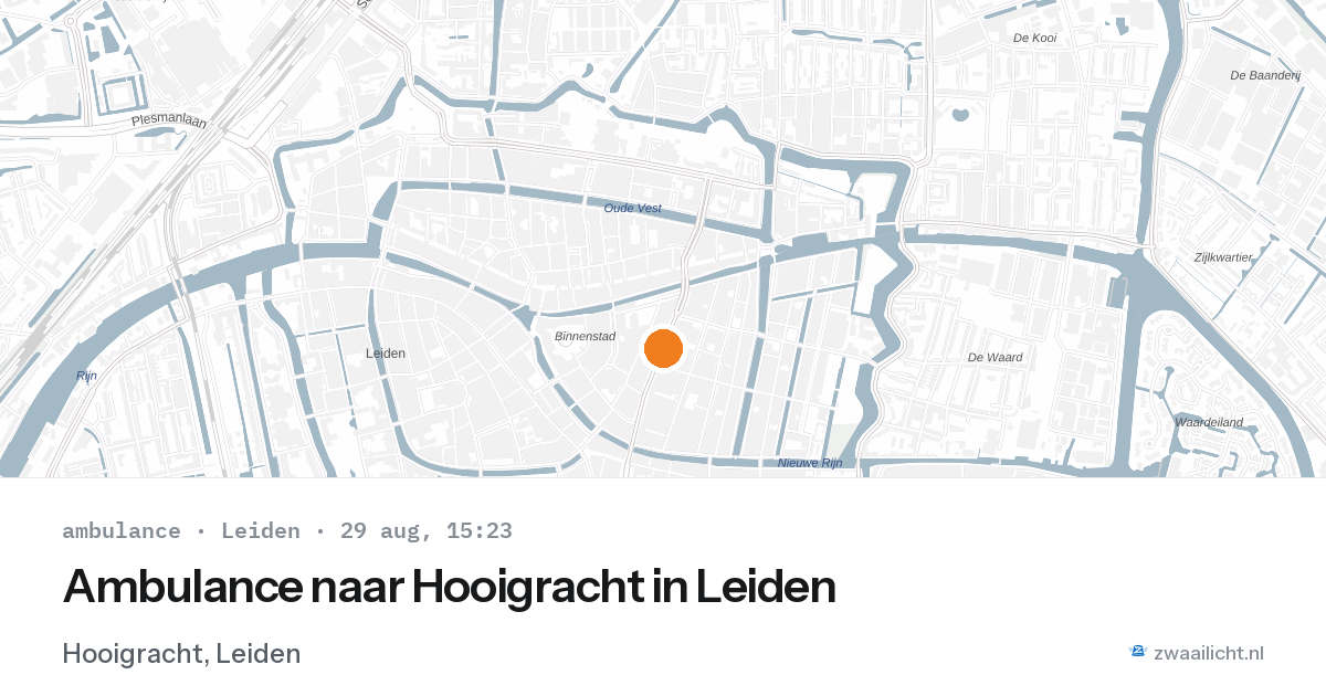 Ambulance naar Hooigracht in Leiden — 29 aug 2026