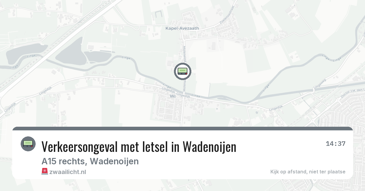Verkeersongeval met letsel in Wadenoijen — 29 mei 2026