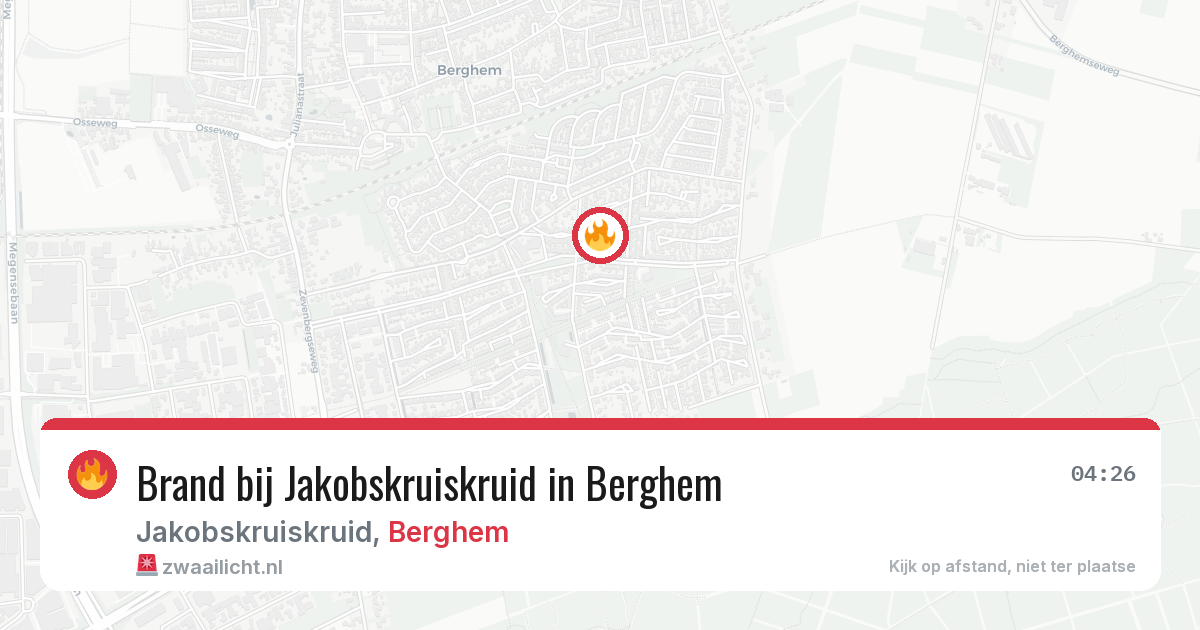 Brand bij Jakobskruiskruid in Berghem — 24 apr 2026
