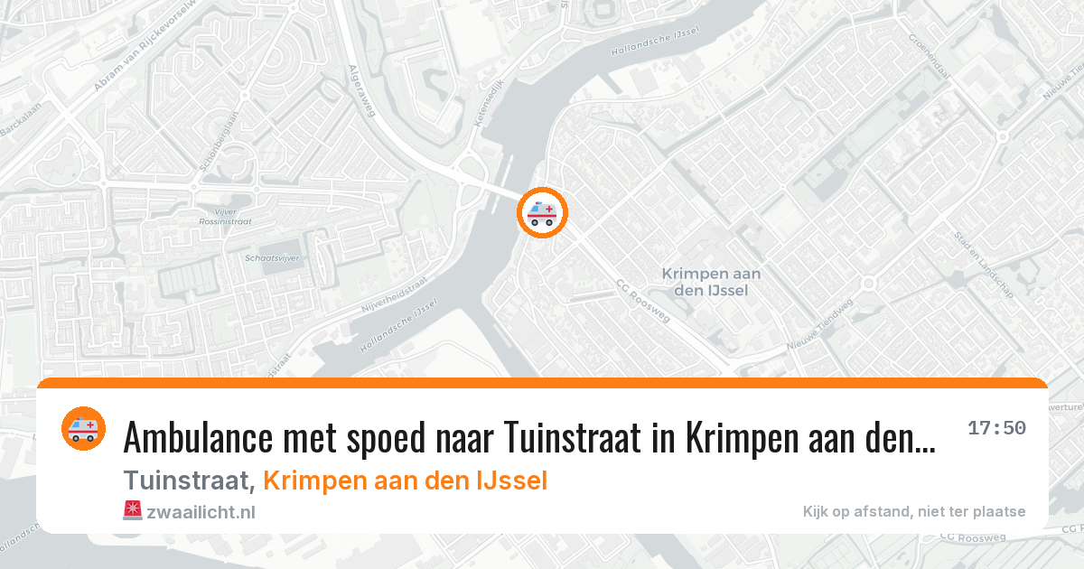 Ambulance met spoed naar Tuinstraat in Krimpen aan den IJssel — 14 mei 2026