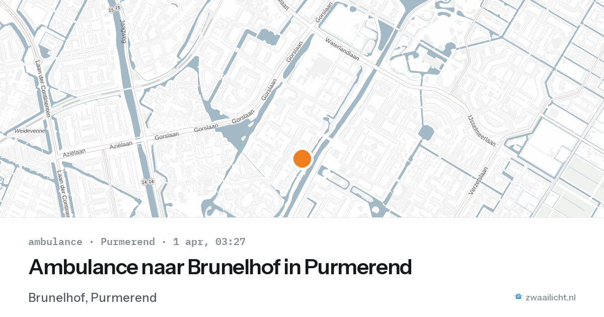 Ambulance naar Brunelhof in Purmerend — 1 apr 2026