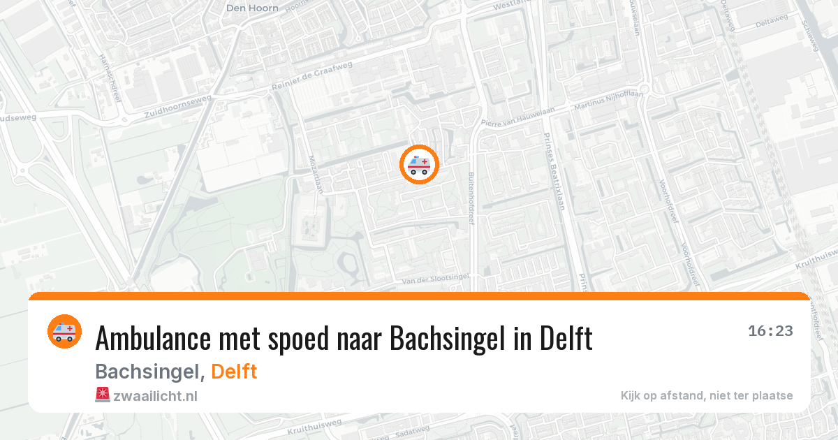 Ambulance met spoed naar Bachsingel in Delft — 30 mei 2026