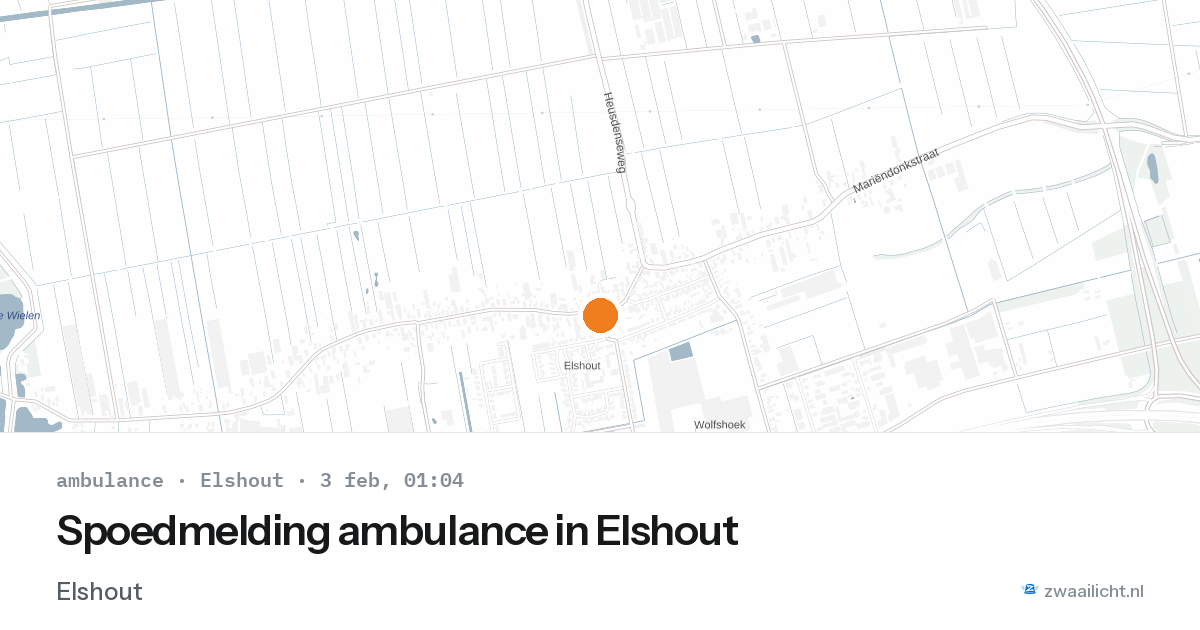 Spoedmelding ambulance in Elshout — 3 feb 2026