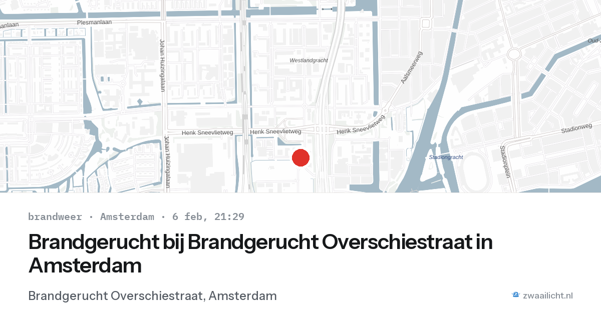 Brandgerucht bij Brandgerucht Overschiestraat in Amsterdam — 6 feb 2026