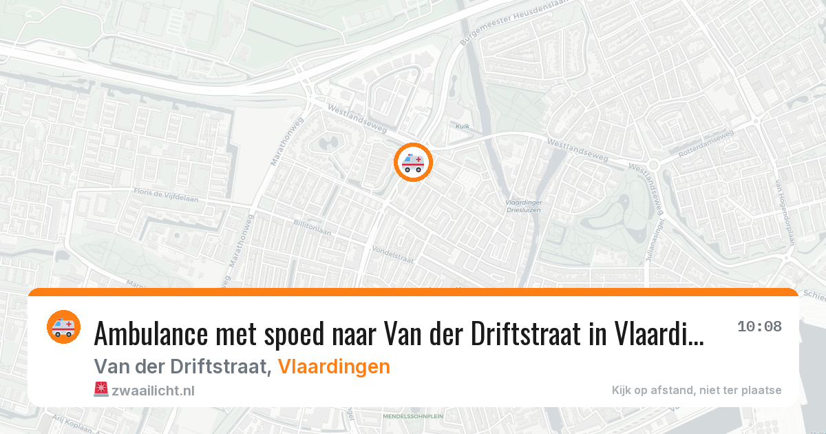 Ambulance met spoed naar Van der Driftstraat in Vlaardingen — 4 aug 2026