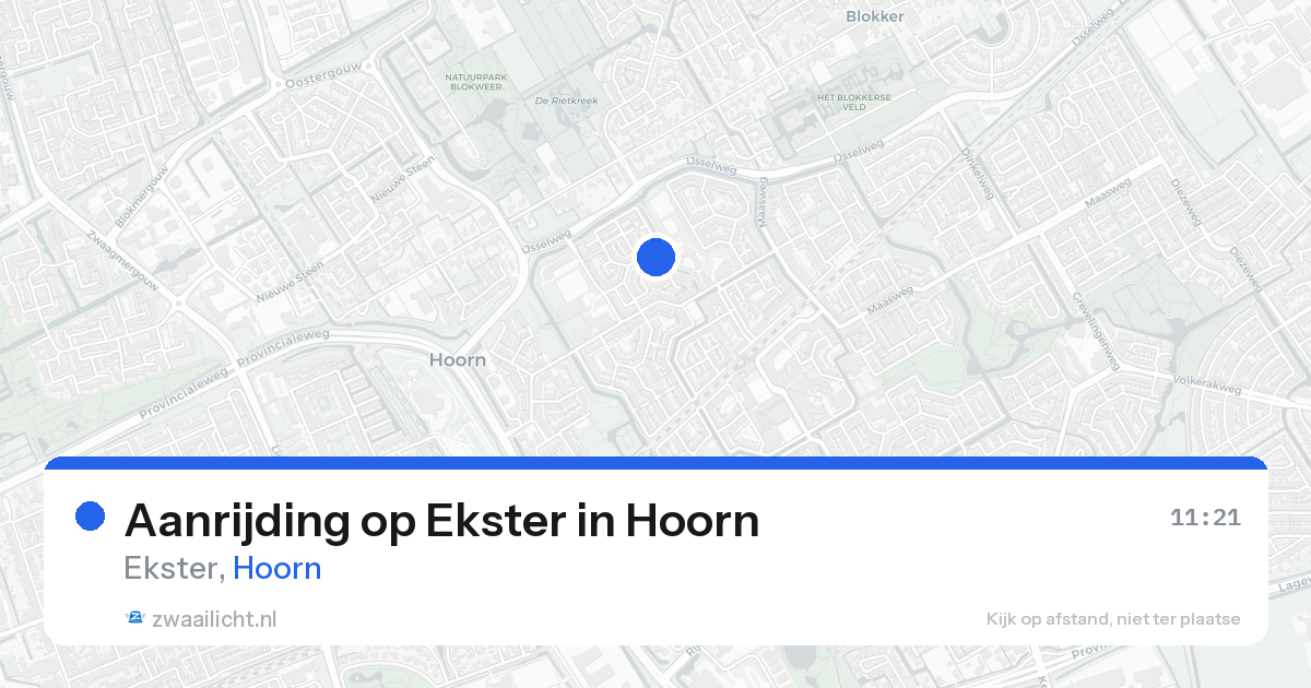 Aanrijding op Ekster in Hoorn — 17 aug 2026
