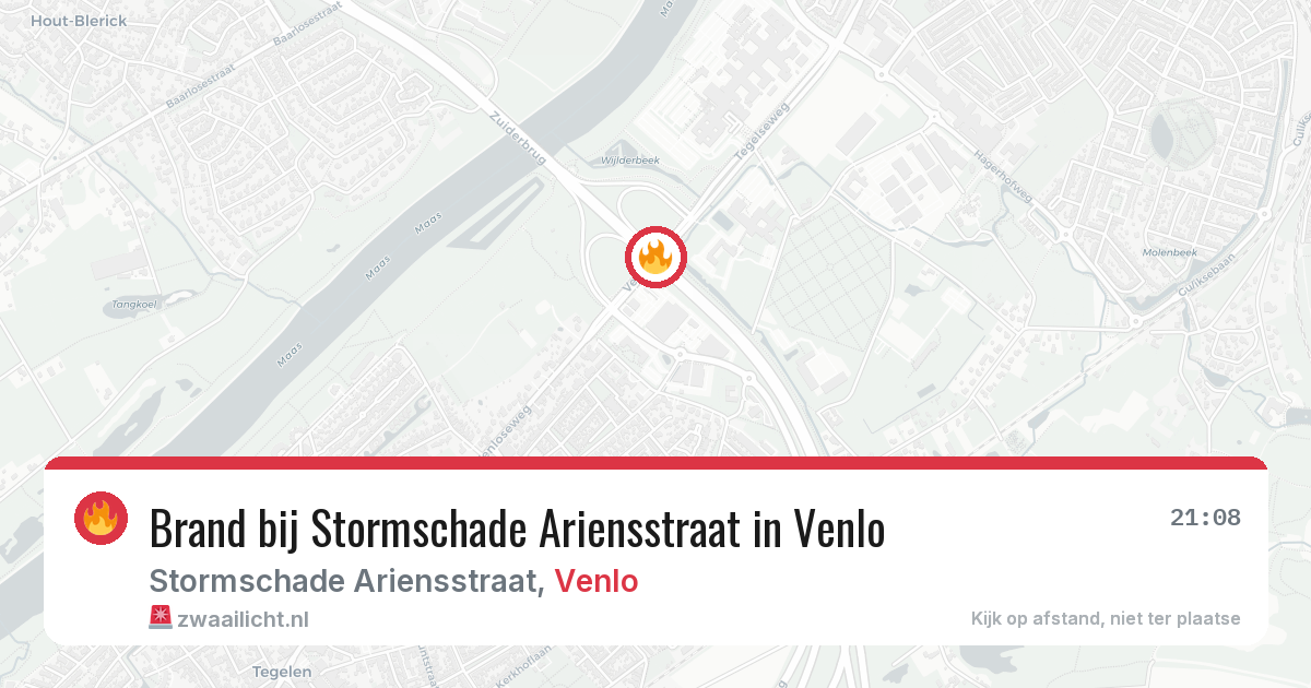 Brand bij Stormschade Ariensstraat in Venlo — 15 apr 2026