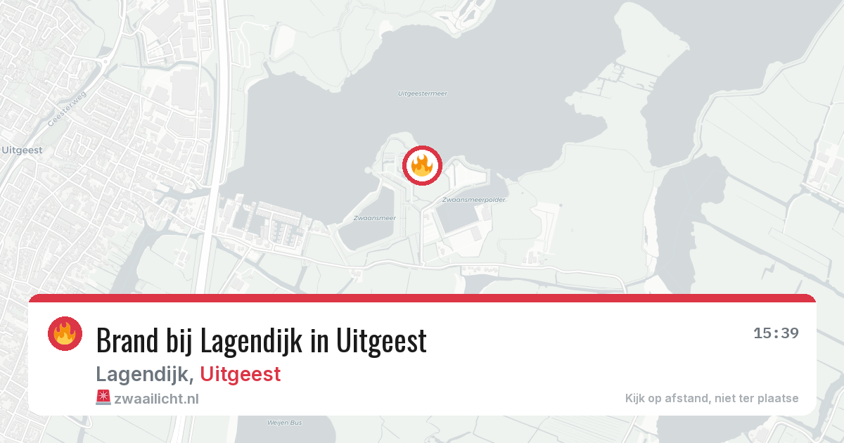 Brand bij Lagendijk in Uitgeest — 29 mei 2026