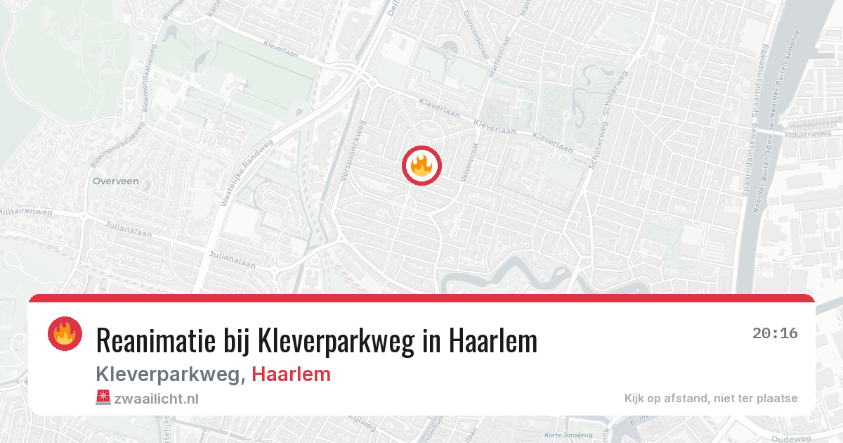 Reanimatie bij Kleverparkweg in Haarlem — 17 mei 2026