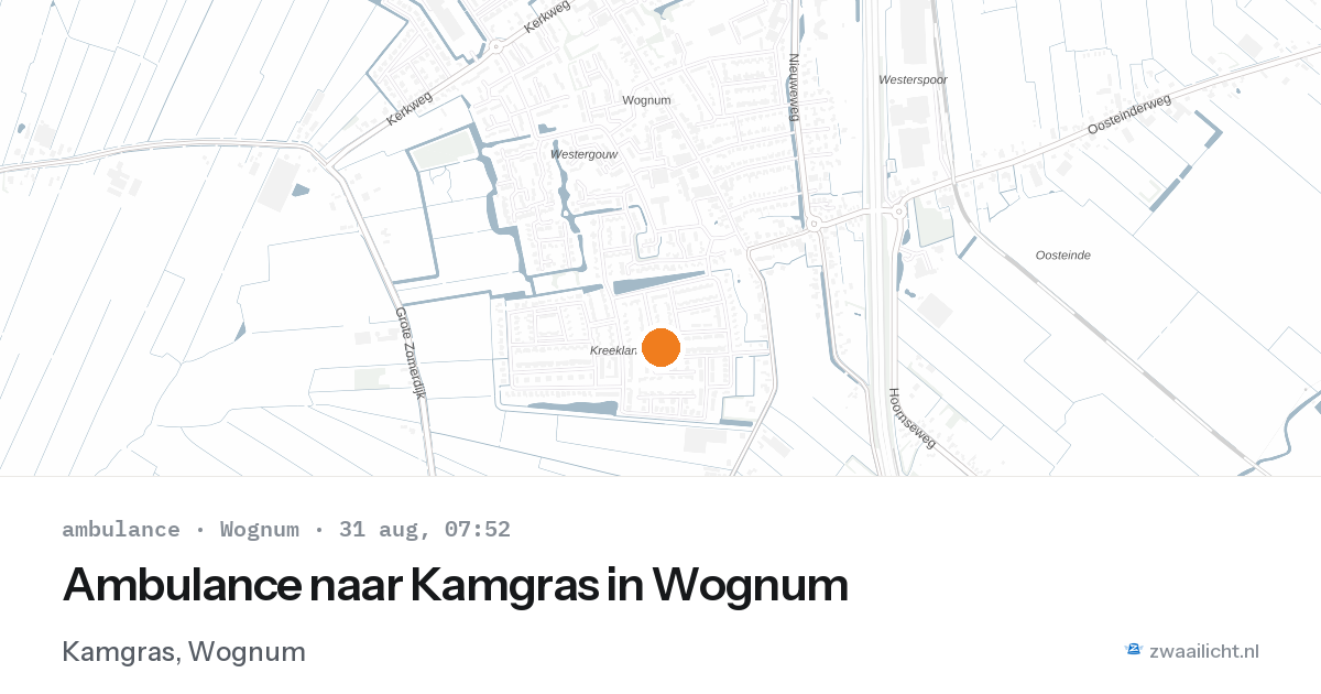 Ambulance naar Kamgras in Wognum — 31 aug 2026