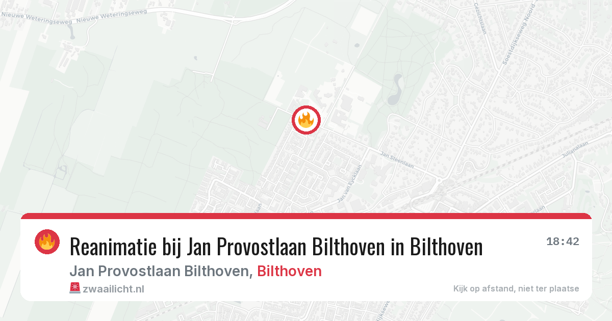 Reanimatie bij Jan Provostlaan Bilthoven in Bilthoven — 24 jun 2026