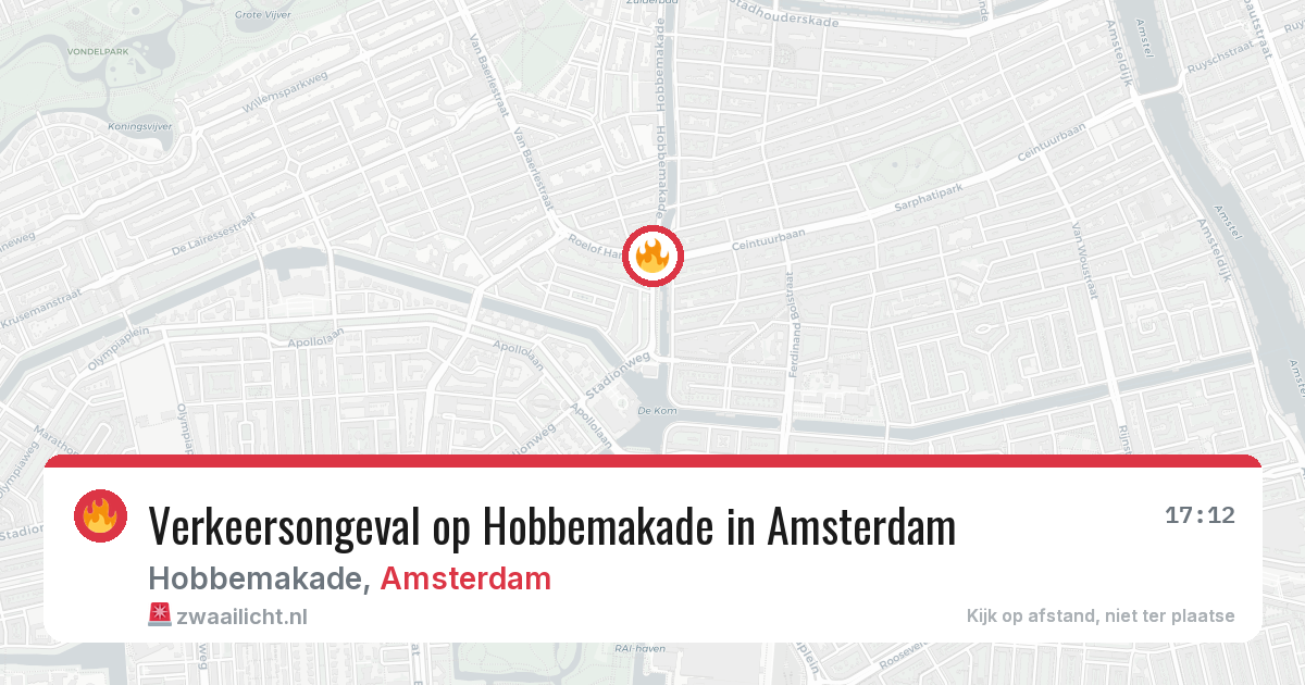 Verkeersongeval op Hobbemakade in Amsterdam — 24 mrt 2026