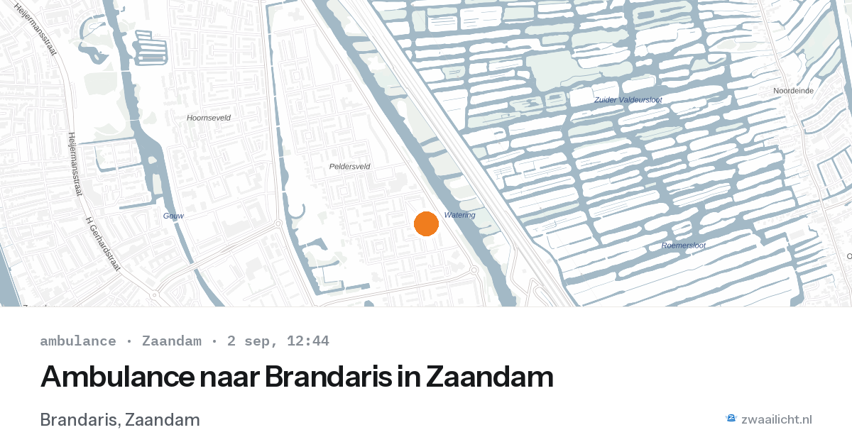 Ambulance naar Brandaris in Zaandam — 2 sep 2026