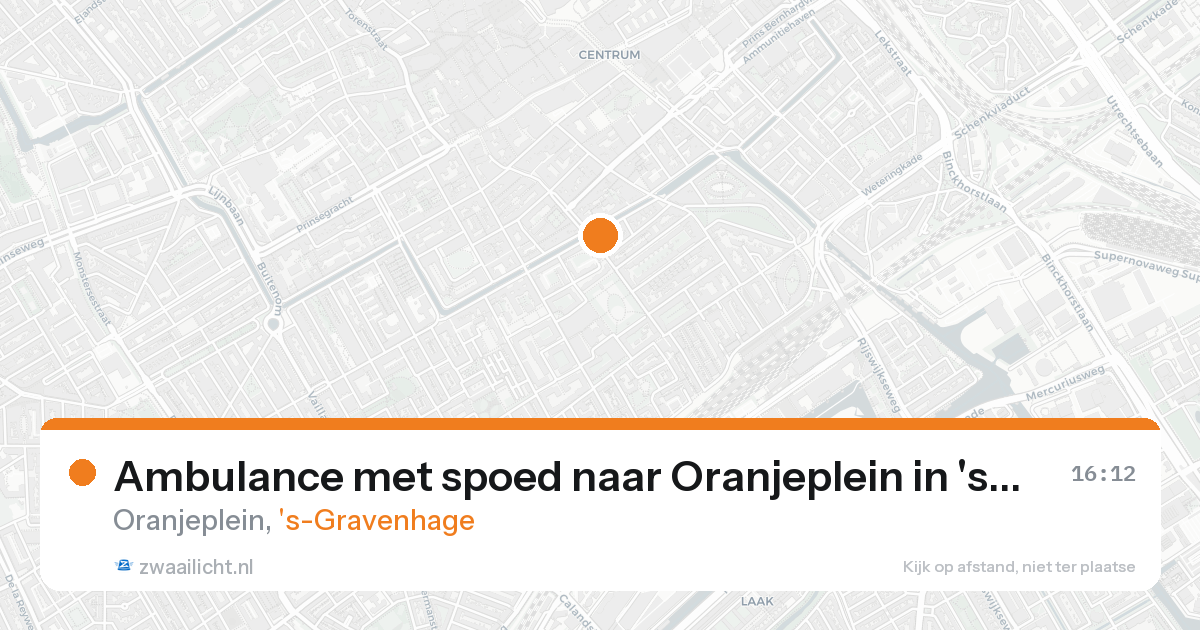Ambulance met spoed naar Oranjeplein in 's-Gravenhage — 22 aug 2026