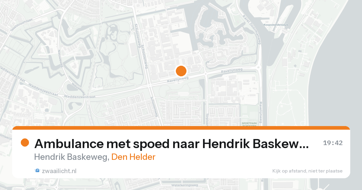 Ambulance met spoed naar Hendrik Baskeweg in Den Helder — 19 aug 2026