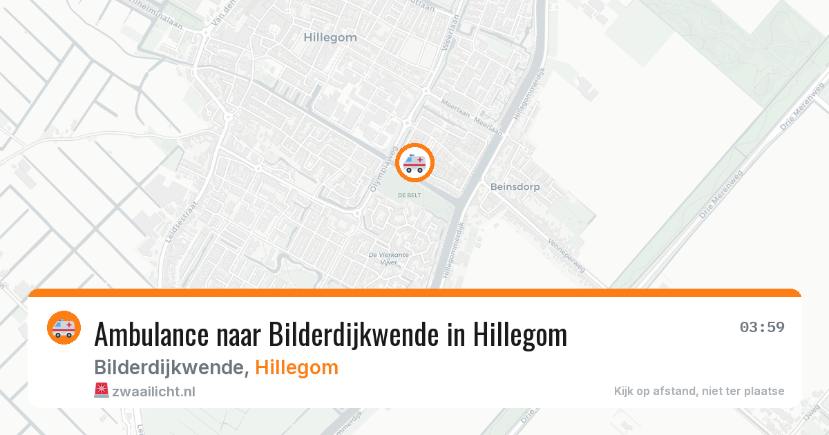 Ambulance naar Bilderdijkwende in Hillegom — 30 jul 2026
