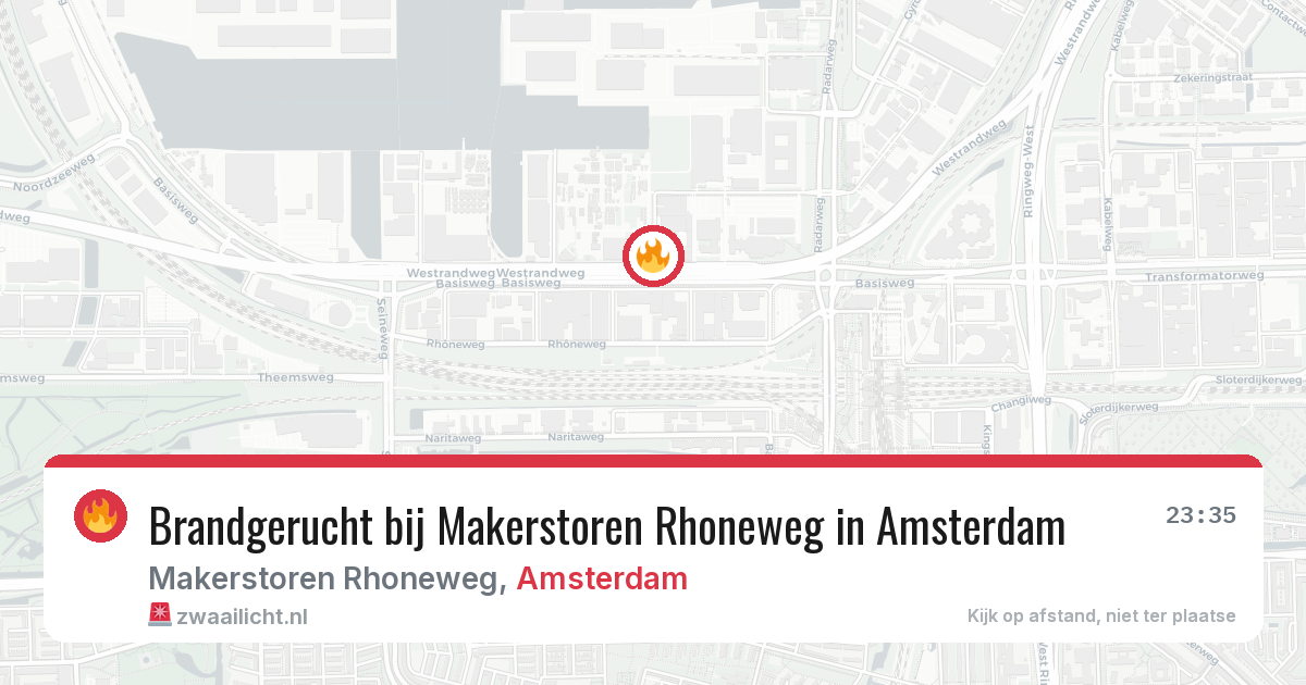 Brandgerucht bij Makerstoren Rhoneweg in Amsterdam — 31 jul 2026