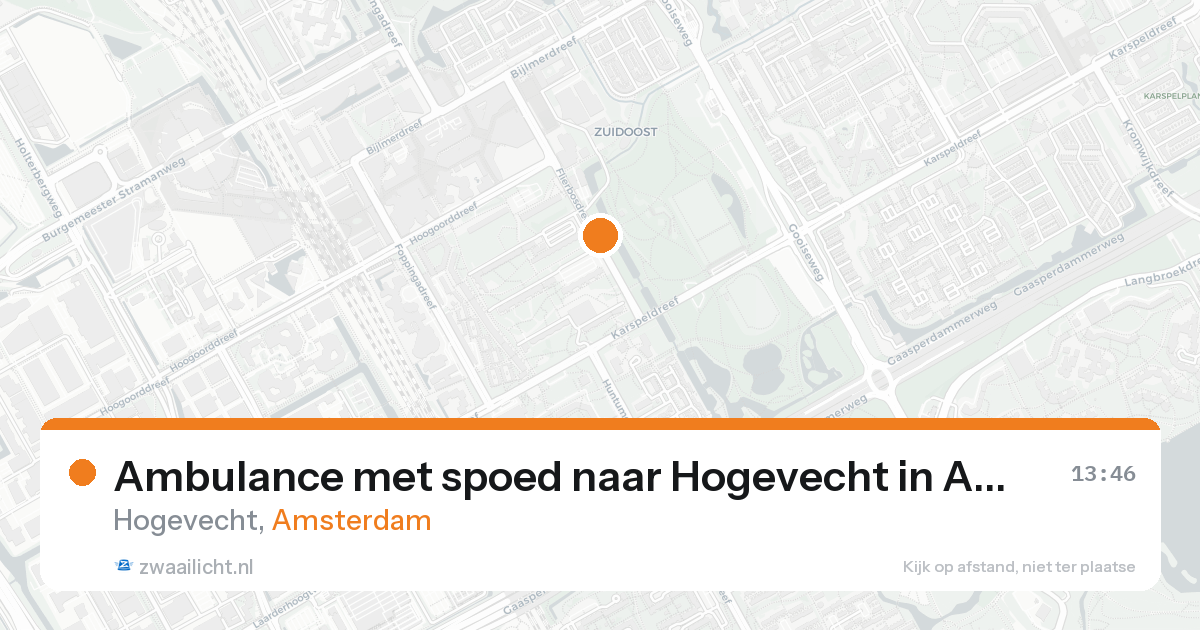 Ambulance met spoed naar Hogevecht in Amsterdam — 26 mei 2026